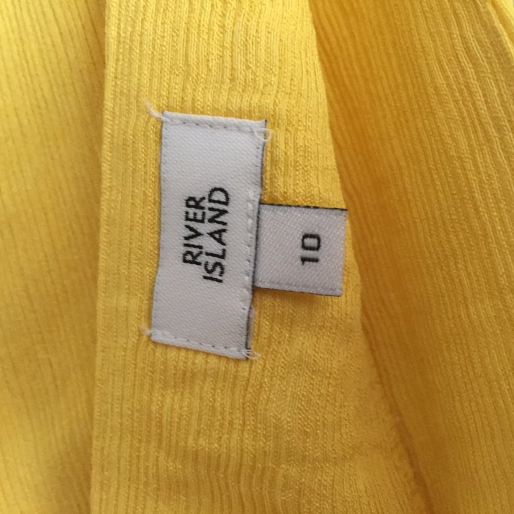 Yellow Ruffle Side Slit Dress - Picture 5 of 6